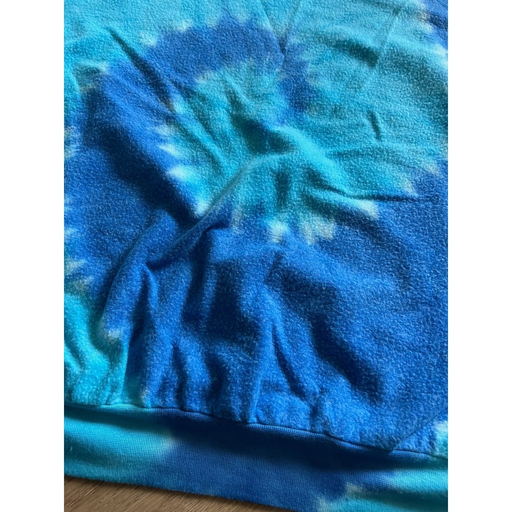 Aquarius Cocktail Tie Dye Sweatshirt Blue Turquoise‎ Short Sleeve CrewneckSize 0 - Picture 4 of 6